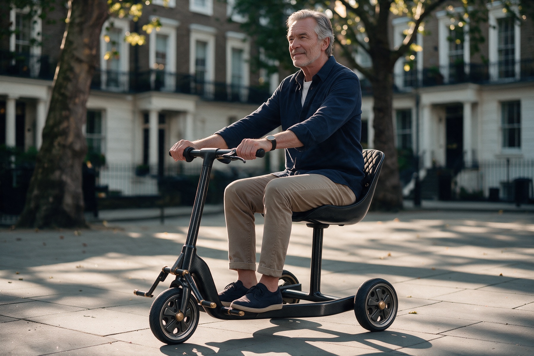 A rider on the Biovelo Trike on a London street